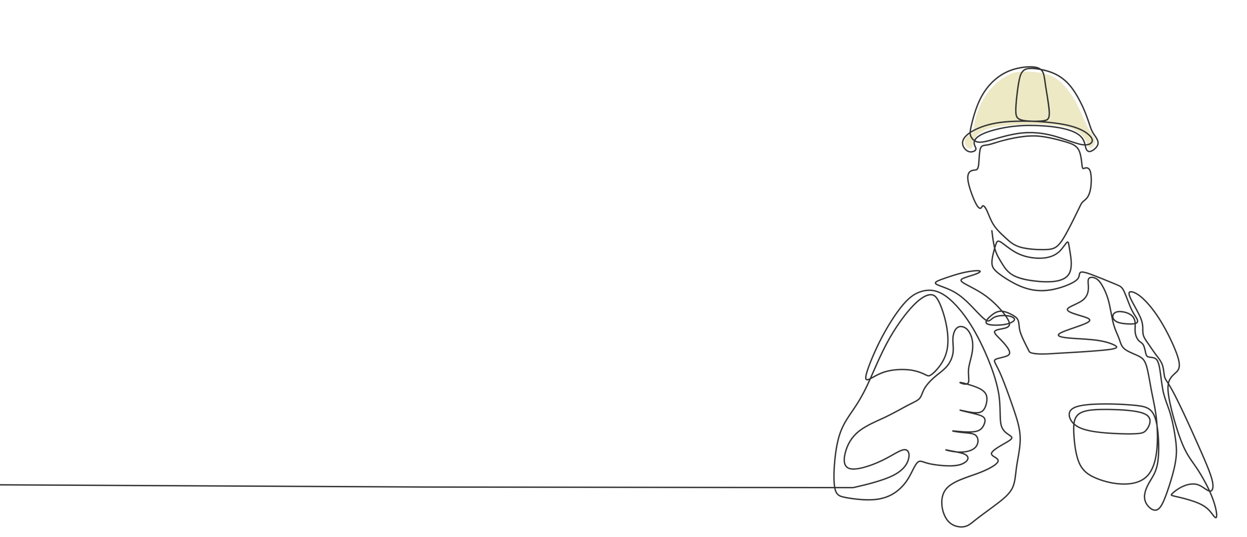 line drawing of construction worker